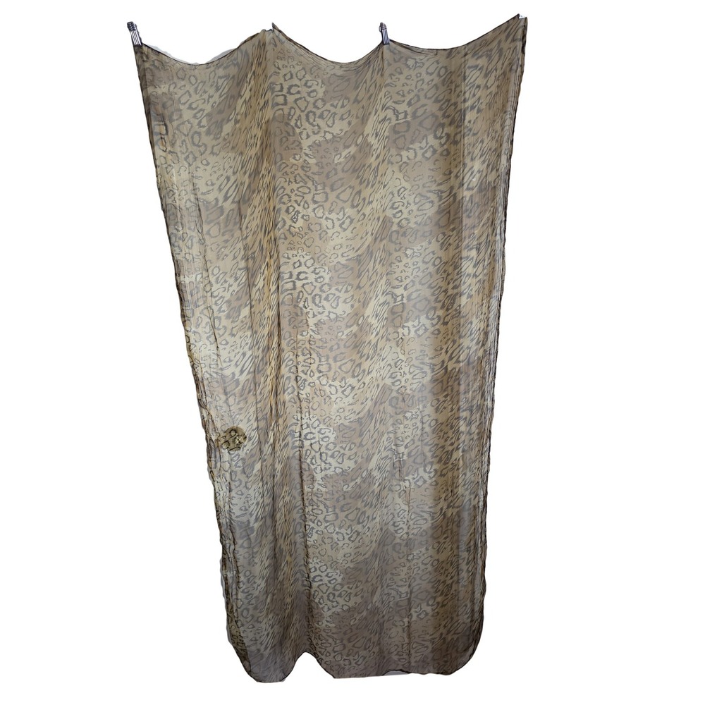 Fair & Lovely Women Scarf Brown Beige Animal Print Boho Wrap Shawl Rectangle